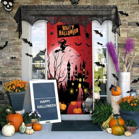 Baner na Halloween dekoracyjny plakat ścienny do zdjęć 180 x 90 cm