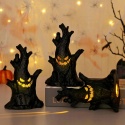DEKORACJA HALLOWEEN LED 2 SZT PNIak DRZEWA DUCH ŚWIECĄCA FIGURKA 16 CM