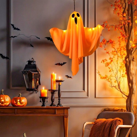 DUCHY HALLOWEEN LED 3 SZT WISZĄCE PODŚWIETLANE DEKORACJE POMARAŃCZOWE