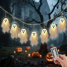 Dekoracja LED na Halloween w kształcie duchów z pilotem 2,3 m