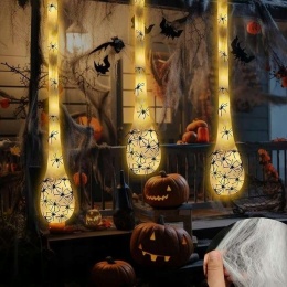 Dekoracja na Halloween Wiszące torebki z jajami pająków 100cm 3szt