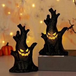 Dekoracja na Halloween w kształcie pnia drzewa oświetlenie LED 2 szt.