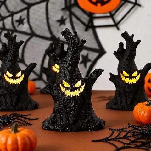 Dekoracja na Halloween w kształcie pnia drzewa oświetlenie LED 2 szt.