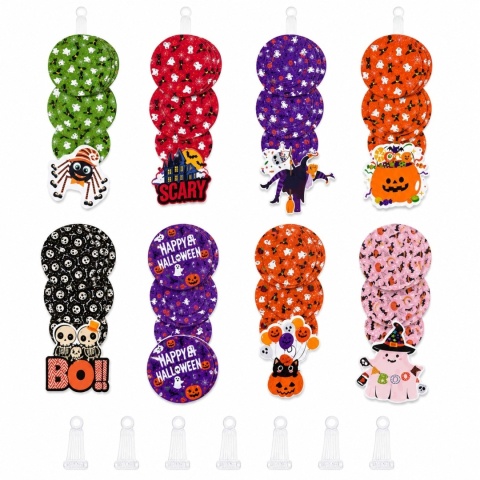 Dekoracje Halloween Zawieszki 24 szt 8 Wzorów Ozdoby Dynie Duchy Czaszki