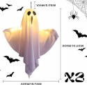 Duchy wiszące podświetlane LED żółte Dekoracja Halloween 50cm 2szt