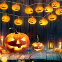 Girlanda łańcuch świetlny LED Halloween 3m ciepła biel 2 tryby dynia