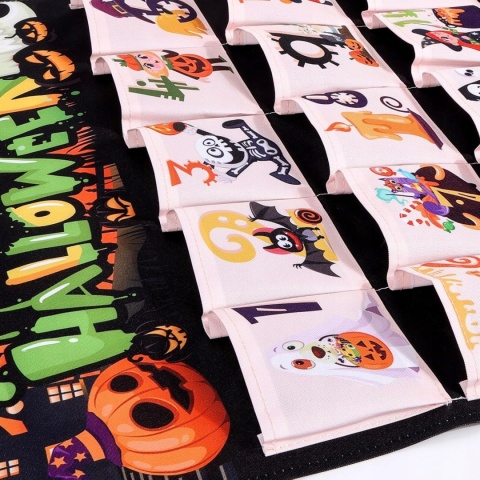 Kalendarz adwentowy ścienny wiszący na Halloween z 32 kieszeniami