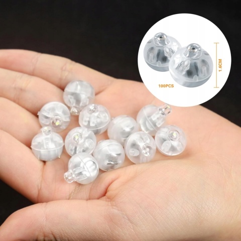 Kulki LED mini 1.6cm dekoracyjne świecące w różnych kolorach zestaw 100szt