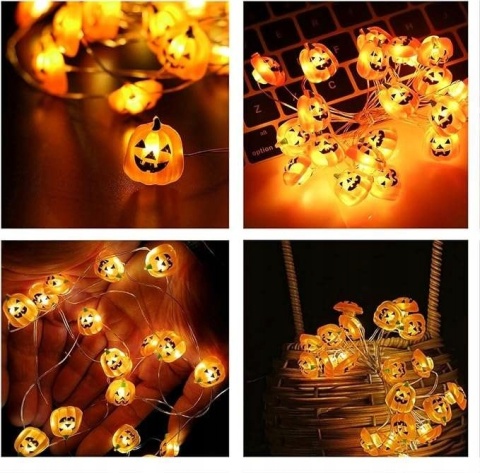LAMPKI HALLOWEEN DYNIE 200 CM 20 LED GIRLANDA ŚWIETLNA DEKORACYJNA