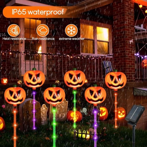 LAMPKI SOLARNE DYNIE HALLOWEEN 6 SZT LED OGRODOWE NA ŚCIEŻKĘ TARAS