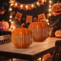 Lampka nocna w kształcie dyni lśniąca z timerem na Halloween 17x20,5cm