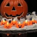 Lampki LED migoczące na Halloween wzór dyni 4x4,8cm 6szt