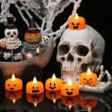 Lampki LED migoczące na Halloween wzór dyni 4x4,8cm 6szt