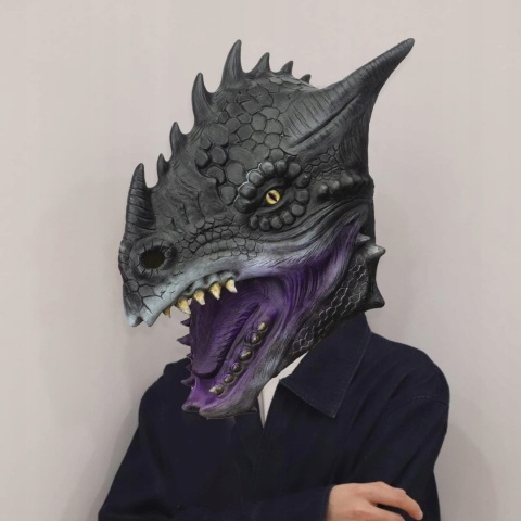 Maska na twarz X001K5BA7T lateks zwierzęta zielony