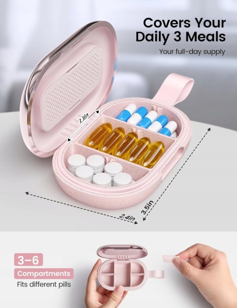 ORGANIZER NA LEKI TABLETKI SUPLEMENTY IDEERFIT METALOWY 3-6 PRZEGRÓDEK