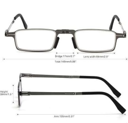 Okulary do czytania składane lekkie czarne + 1,25 z etui w zestawie