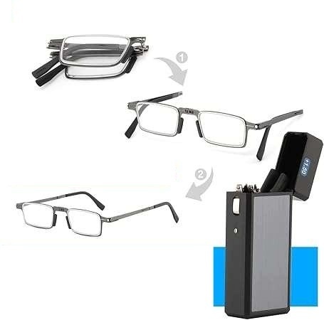 Okulary do czytania składane lekkie czarne + 1,25 z etui w zestawie