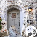 PAJĘCZYNA HALLOWEEN 150 G BIAŁA CZARNA + 30 PAJĄKÓW DEKORACJA HORROR