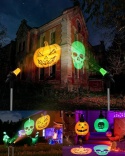 PROJEKTOR HALLOWEEN LED CZASZKI DYNIE RGB ZEWNĘTRZNY OGRODOWY 7 M
