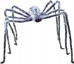 Pająk gigantyczny Dekoracja na Halloween włochaty 200cm Szary Czarny