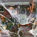 Pajęczyna sieć pająka dekoracja na Halloween 200g + plastikowe pająki 30szt