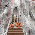 Pajęczyna sieć pająka dekoracja na Halloween 200g + plastikowe pająki 30szt