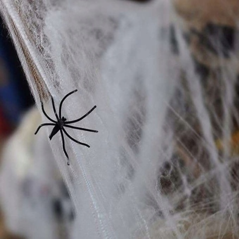 Pajęczyna sieć pająka dekoracja na Halloween 200g + plastikowe pająki 30szt