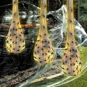 Pajęczyny torebki z pająkami wiszące dekoracja świecąca Halloween 3 szt.