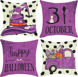 Poszewki Na Poduszki Dekoracyjne Na Halloween 45 x 45 cm Zestaw 4szt