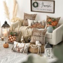 Poszewki na poduszki dekoracyjne jesienne na Halloween w dynie 50x50cm 4szt