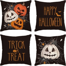Poszewki na poduszki dekoracyjne na Halloween 45 x 45 cm 4 sztuki