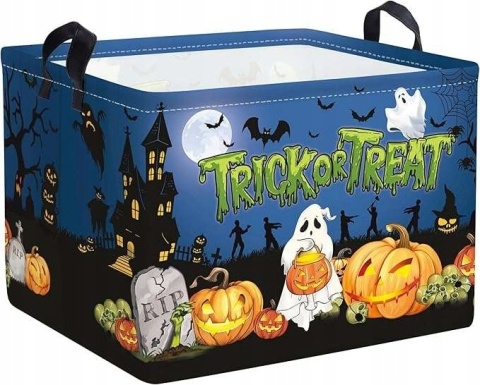 Pudełko organizer do szafy w motywie Halloween 40x30 cm Wzór Nagrobek