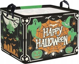 Pudełko organizer do szafy w motywie Halloween 40x30 cm dla dzieci zielone