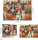Puzzle 1000 elementów z psami +14 w motywie halloween 70 x 50 cm