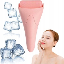 Roller wałek chłodzący do twarzy ciała Ice roller Masażer żelowy Różowy
