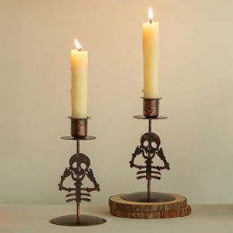 ŚWIECZNIK PODSTAWKA DEKORACYJNA 15 CM NA ŚWIECĘ HALLOWEEN