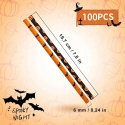 Słomki papierowe na Halloween dynia duch pająk wielokolorowe 20cm 100szt