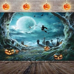 Tło fotograficzne Baner materiałowy Motyw na Halloween 210x150cm