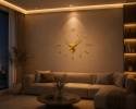 Zegar ścienny 3D jeleń samoprzylepny 100x100 cm nowoczesny dekoracja złoty