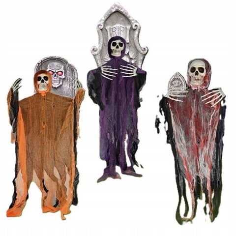 Dekoracja Halloween wisząca motyw szkielet 65 cm zestaw 3 szt.