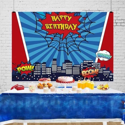 Dekoracje urodzinowe Zestaw Tło Banner 180x120cm obrus jednorazowy