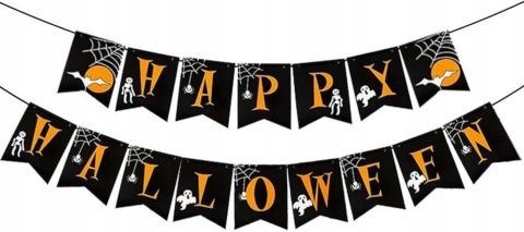 Girlanda na hallowen dekoracja wisząca pajęczyna baner pająki