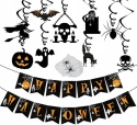 Girlanda na hallowen dekoracja wisząca pajęczyna baner pająki