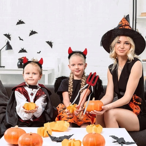 KOSTIUM DIABEŁKA DLA DZIECKA HALLOWEEN KARNAWAŁ CZARNY ROZMIAR UNIWERSALNY