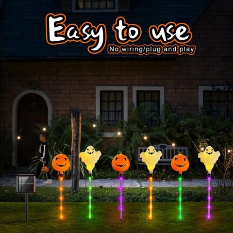 LAMPKI SOLARNE HALLOWEEN BSEICAL 6 SZT. DYNIE DUCHY LED DO OGRODU
