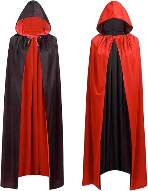 PELERYNA Z KAPTUREM DO KOSTIUMU WAMPIRA CZAROWNICY HALLOWEEN BAL HRABIA