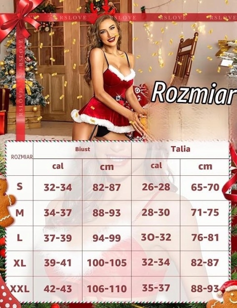 SUKIENKA MIKOŁAJKI RSLOVE CZERWONA BABYDOLL Z PASKIEM DO POŃCZOCH S