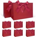 Torby papierowe z uchwytami na prezenty 30x21x10cm Czerwone 8szt