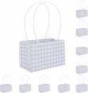 Torebki na kwiaty z motywem fioletowej kratki 20x10x13 cm Zestaw 10szt