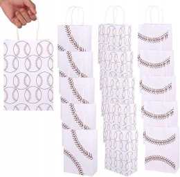 Torebki papierowe z uchwytem na prezenty w 3 różnych stylach 15szt 21x15cm